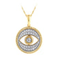 <span style="color:purple">SPECIAL!</span> .25ct G SI 14K Yellow Gold Diamond Evil Eye Pendant Necklace 18" Chain