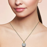 .50ct G SI 14K Yellow Gold Modern Pave Set Diamond Pendant Necklace 18" Chain