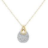 .50ct G SI 14K Yellow Gold Modern Pave Set Diamond Pendant Necklace 18" Chain