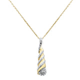 <span style="color:purple">SPECIAL!</span> .25ct G SI 14K Yellow Gold Modern Dome Diamond Drop Pendant Necklace 18" Chain