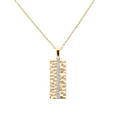 <span style="color:purple">SPECIAL!</span>.10ct G SI 14K Yellow Gold Diamond Nugget Chevron Matte Finish Pendant Necklace 18" Chain