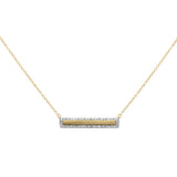 <span style="color:purple">¡ESPECIAL!</span> Colgante de barra con diamante de oro amarillo de 14 quilates de 0,19 quilates G SI con cadena de 45 cm
