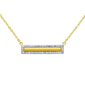<span style="color:purple">SPECIAL!</span>.19ct G SI 14K Yellow Gold Diamond Bar Pendant Necklace 18" Chain