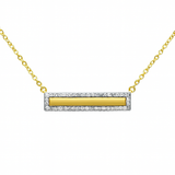 <span style="color:purple">¡ESPECIAL!</span> Colgante de barra con diamante de oro amarillo de 14 quilates de 0,19 quilates G SI con cadena de 45 cm