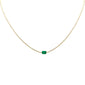 <span style="color:purple">SPECIAL!</span>2.64ct G SI 14K Yellow Gold Diamond & Emerald Gemstone Tennis Necklace 16" Chain