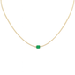 <span style="color:purple">SPECIAL!</span>2.64ct G SI 14K Yellow Gold Diamond & Emerald Gemstone Tennis Necklace 16" Chain
