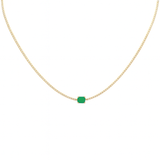 <span style="color:purple">SPECIAL!</span>2.64ct G SI 14K Yellow Gold Diamond & Emerald Gemstone Tennis Necklace 16" Chain