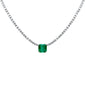 <span style="color:purple">SPECIAL!</span>16.50ct G SI 14K White Gold Diamond & Emerald Gemstone Tennis Necklace 16" Long