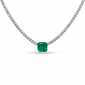 <span style="color:purple">SPECIAL!</span>16.50ct G SI 14K White Gold Diamond & Emerald Gemstone Tennis Necklace 16" Long