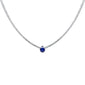 <span style="color:purple">SPECIAL!</span>5.18ct G SI 14K White Gold Diamond & Blue Sapphire Gemstone Tennis Necklace 16" Long