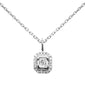 <span style="color:purple">SPECIAL!</span>.27ct G SI 14K White Gold Emerald Cut Diamond Petite Pendant Necklace 18" Chain