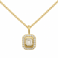 <span style="color:purple">SPECIAL!</span>.25ct G SI 14K Yellow Gold Emerald Cut Diamond Petite Pendant Necklace 18" Chain