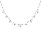 <span style="color:purple">SPECIAL!</span>.50ct G SI 14K White Gold Diamond Flower Dangle Pendant Necklace 18" Long