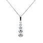 <span style="color:purple">SPECIAL!</span>.51ct G SI 14K White Gold Diamond Graduated Journey 5 Stone Pendant Necklace 18" Long