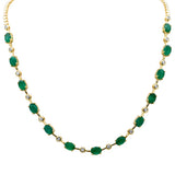 <span style="color:purple">¡ESPECIAL!</span>9.55ct G SI Oro Amarillo de 14K Diamante y Esmeralda Collar de Piedras Preciosas 16" de Largo