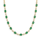 <span style="color:purple">¡ESPECIAL!</span>9.55ct G SI Oro Amarillo de 14K Diamante y Esmeralda Collar de Piedras Preciosas 16" de Largo
