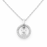 .23ct G SI 14K White Gold Diamond Solitare Pendant 18" Long