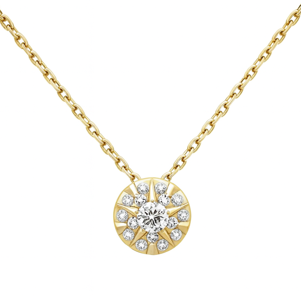 .20ct G SI 14K Yellow Gold Diamond Round Shape Pendant Necklace 18" Long