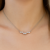 .19ct G SI 14K White Gold Baguette Diamond Pendant Size 6.5