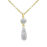 .10ct G SI 14K Yellow Gold Diamond Drop Pendant Necklace 18" Long Chain