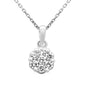 <span style="color:purple">SPECIAL!</span>.60ct G SI 14K White Gold Diamond Flower Solitaire Pendant Necklace 18" Chain