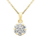 <span style="color:purple">SPECIAL!</span>.60ct G SI 14K Yellow Gold Flower Solitaire Diamond Pendant Necklace 18" Chain