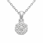 <span style="color:purple">SPECIAL!</span>.60ct G SI 14K White Gold Diamond Flower Solitaire Pendant Necklace 18" Chain