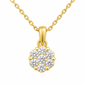 <span style="color:purple">SPECIAL!</span>.60ct G SI 14K Yellow Gold Flower Solitaire Diamond Pendant Necklace 18" Chain