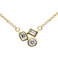 <span style="color:purple">SPECIAL!</span>.19ct G SI 14K Yellow Gold Multi Shaped Diamond Pendant Necklace 18" Long