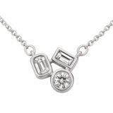 .20ct G SI 14K White Gold Multi Shaped Diamonds Pendant Necklace 18" Long