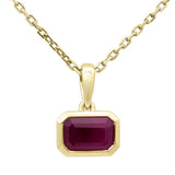 .72ct G SI 14KT Yellow Gold Ruby Gemstone Pendant Necklace 18" Long Chain