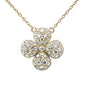 <span style="color:purple">SPECIAL!</span>.51ct G SI 14K Yellow Gold Diamond Flower Pendant 18" Long