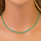 <span style="color:purple">SPECIAL!</span>6.78ct G SI 14K Yellow Gold Diamond & Emerald Gemstone Tennis Necklace 16" Long