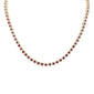 <span style="color:purple">SPECIAL!</span>16.26ct G SI 14K Yellow Gold Diamond & Ruby Gemstone Tennis Necklace 16" Long