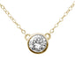 <span style="color:purple">SPECIAL!</span>.45ct G SI 14K Yellow Gold Round Diamond Bezel Pendant 18" Long