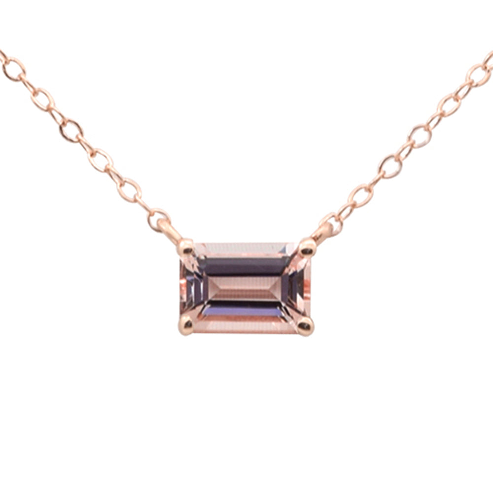 .53ct G SI 14K Rose Gold Morganite Gemstone Pendant 18" Long