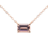 .53ct G SI 14K Rose Gold Morganite Gemstone Pendant 18" Long