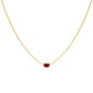 <span style="color:purple">SPECIAL!</span>2.55ct G SI 14K Yellow Gold Diamond & Ruby Gemstone Tennis Pendant Necklace 16" Long