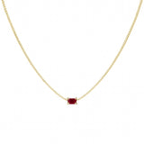 2.55ct G SI 14K Yellow Gold Diamond & Ruby Gemstone Tennis Pendant Necklace 16" Long