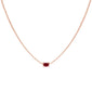 <span style="color:purple">SPECIAL!</span>2.50ct G SI 14K Rose Gold Diamond & Ruby Gemstone Tennis Necklace Pendant 16" Long