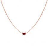 2.50ct G SI 14K Rose Gold Diamond & Ruby Gemstone Tennis Necklace Pendant 16" Long