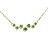 .23ct G SI 14K Yellow Gold Emerald Gemstone Bezel Bauble Pendant 18" Long