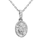 <span style="color:purple">SPECIAL!</span>.25ct G SI 14K White Gold Diamond Oval Medallion Pendant 18" Long