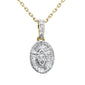 <span style="color:purple">SPECIAL!</span>.25ct G SI 14K Yellow Gold Diamond Oval Medallion Pendant 18" Long