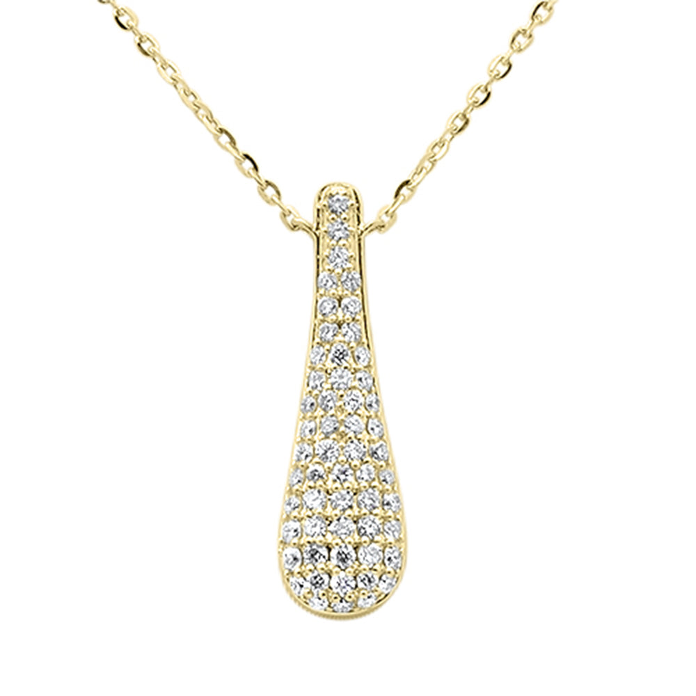 .26ct G SI 14K Yellow Gold Modern Drop Dangle Diamond Pendant 18" Long