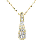 .26ct G SI 14K Yellow Gold Modern Drop Dangle Diamond Pendant 18" Long
