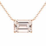 2.11ct G SI 14K Rose Gold Natural Morganite Gemstone Soliatire Pendant 18" Long