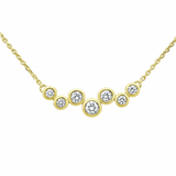 .26ct G SI 14K Yellow Gold Diamond Round Shape Bezel Set Elegant Pendant Necklace 16+2" Long Chain