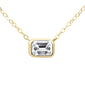 <span style="color:purple">SPECIAL!</span>.32ct G SI 14K Yellow Gold Emerald Cut Diamond Solitaire Pendant Necklace 18" Long