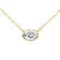 <span style="color:purple">SPECIAL!</span>.30ct G SI 14K Yellow Gold Diamond Oval Cut Solitaire Pendant Necklace 18" Long